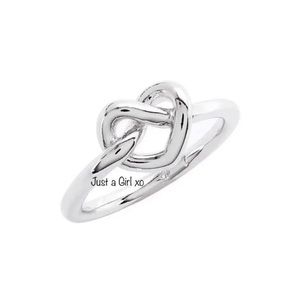 Kate Spade loves me knot heart ring in silver